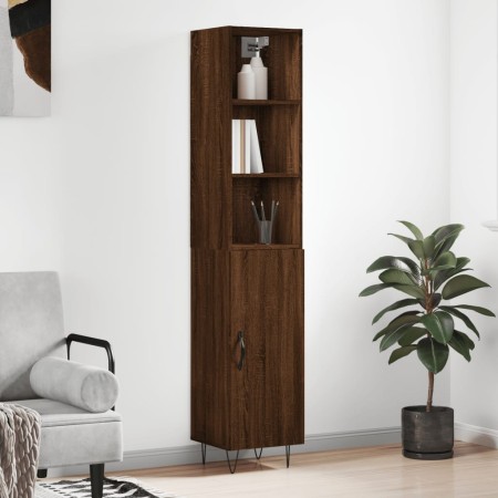 Tall brown oak plywood sideboard 34.5x34x180 cm by vidaXL, Sideboards - Ref: Foro24-3189636, Price: 89,25 €, Discount: %