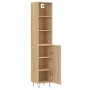 Aparador de madera contrachapada roble Sonoma 34,5x34x180 cm de vidaXL, Aparadores - Ref: Foro24-3189632, Precio: 95,47 €, De...