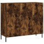 Aparador de madera de ingeniería roble ahumado 90x34x80 cm de vidaXL, Aparadores - Ref: Foro24-828121, Precio: 84,47 €, Descu...