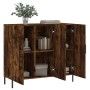 Aparador de madera de ingeniería roble ahumado 90x34x80 cm de vidaXL, Aparadores - Ref: Foro24-828121, Precio: 84,47 €, Descu...