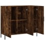 Aparador de madera de ingeniería roble ahumado 90x34x80 cm de vidaXL, Aparadores - Ref: Foro24-828121, Precio: 84,47 €, Descu...