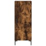 Aparador de madera contrachapada roble ahumado 34,5x34x180 cm de vidaXL, Aparadores - Ref: Foro24-3189642, Precio: 85,99 €, D...