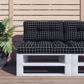 Cushions for pallet sofa 2 pieces black checkered fabric by vidaXL, Cushions for chairs and sofas - Ref: Foro24-360705, Price...