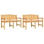 3-teiliges Garten-Esszimmerset aus massivem Teakholz von vidaXL, Gartensets - Ref: Foro24-3157943, Preis: 759,15 €, Rabatt: %