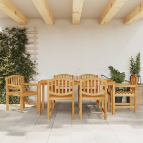 7-piece solid teak wood garden dining set by vidaXL, Garden sets - Ref: Foro24-3157934, Price: 879,16 €, Discount: %