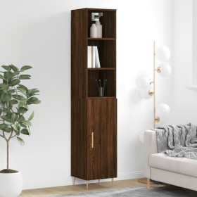 Aparador alto madera contrachapada roble marrón 34,5x34x180 cm de vidaXL, Aparadores - Ref: Foro24-3189628, Precio: 83,74 €, ...