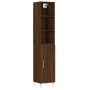 Aparador alto madera contrachapada roble marrón 34,5x34x180 cm de vidaXL, Aparadores - Ref: Foro24-3189628, Precio: 83,74 €, ...