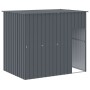 Doghouse with corral gray galvanized steel 214x457x181 cm by vidaXL, Dog kennels - Ref: Foro24-3189132, Price: 582,03 €, Disc...