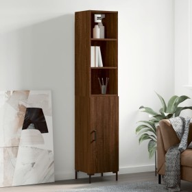 Tall oak brown plywood highboard 34.5x34x180 cm by vidaXL, Sideboards - Ref: Foro24-3189644, Price: 89,99 €, Discount: %