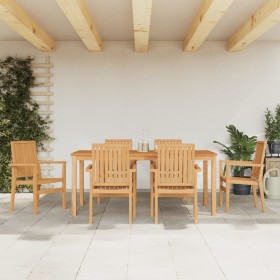 7-piece solid teak wood garden dining set by vidaXL, Garden sets - Ref: Foro24-3157920, Price: 1,00 €, Discount: %