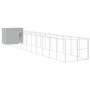 Doghouse corral light gray galvanized steel 214x1273x181cm by vidaXL, Dog kennels - Ref: Foro24-3189130, Price: 970,34 €, Dis...