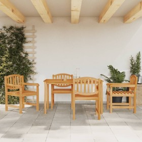 Juego de comedor para jardín 5 piezas madera maciza de teca de vidaXL, Conjuntos de jardín - Ref: Foro24-3157927, Precio: 588...