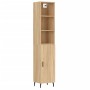 Aparador de madera contrachapada roble Sonoma 34,5x34x180 cm de vidaXL, Aparadores - Ref: Foro24-3189656, Precio: 111,03 €, D...