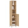 Aparador de madera contrachapada roble Sonoma 34,5x34x180 cm de vidaXL, Aparadores - Ref: Foro24-3189656, Precio: 111,03 €, D...