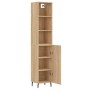 Aparador de madera contrachapada roble Sonoma 34,5x34x180 cm de vidaXL, Aparadores - Ref: Foro24-3189656, Precio: 111,03 €, D...