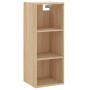 Aparador de madera contrachapada roble Sonoma 34,5x34x180 cm de vidaXL, Aparadores - Ref: Foro24-3189656, Precio: 111,03 €, D...