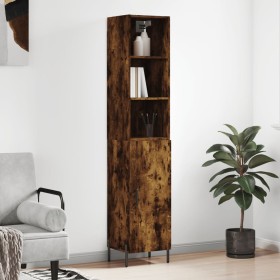 Aparador de madera contrachapada roble ahumado 34,5x34x180 cm de vidaXL, Aparadores - Ref: Foro24-3189650, Precio: 88,99 €, D...