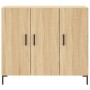 Aparador de madera de ingeniería roble Sonoma 90x34x80 cm de vidaXL, Aparadores - Ref: Foro24-828111, Precio: 80,69 €, Descue...