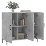 Aparador de madera de ingeniería gris hormigón 90x34x80 cm de vidaXL, Aparadores - Ref: Foro24-828112, Precio: 85,21 €, Descu...