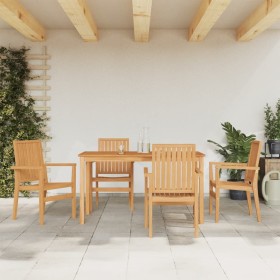 5-piece garden dining set solid teak wood by vidaXL, Garden sets - Ref: Foro24-3157913, Price: 775,99 €, Discount: %