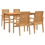 5-piece garden dining set solid teak wood by vidaXL, Garden sets - Ref: Foro24-3157913, Price: 775,17 €, Discount: %