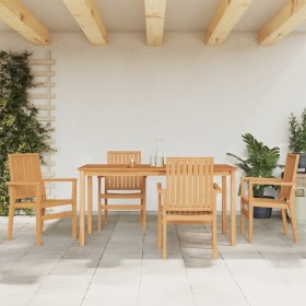 5-piece solid teak wood garden dining set by vidaXL, Garden sets - Ref: Foro24-3157917, Price: 764,08 €, Discount: %