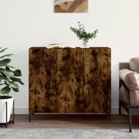 Smoked oak engineered wood sideboard 90x34x80 cm by vidaXL, Sideboards - Ref: Foro24-828113, Price: 77,96 €, Discount: %