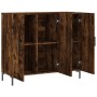 Aparador de madera de ingeniería roble ahumado 90x34x80 cm de vidaXL, Aparadores - Ref: Foro24-828113, Precio: 66,99 €, Descu...