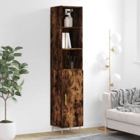 Aparador de madera contrachapada roble ahumado 34,5x34x180 cm de vidaXL, Aparadores - Ref: Foro24-3189626, Precio: 76,77 €, D...