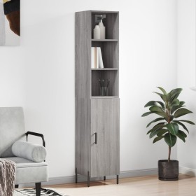 Aparador alto madera contrachapada gris Sonoma 34,5x34x180 cm de vidaXL, Aparadores - Ref: Foro24-3189651, Precio: 94,00 €, D...