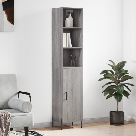 Tall Sonoma gray plywood sideboard 34.5x34x180 cm by vidaXL, Sideboards - Ref: Foro24-3189651, Price: 93,91 €, Discount: %