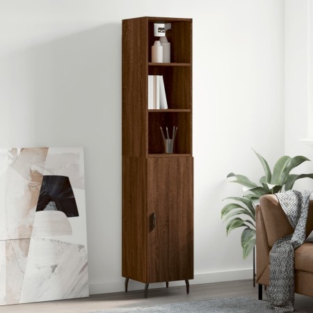 Tall brown oak plywood sideboard 34.5x34x180 cm by vidaXL, Sideboards - Ref: Foro24-3189660, Price: 104,40 €, Discount: %