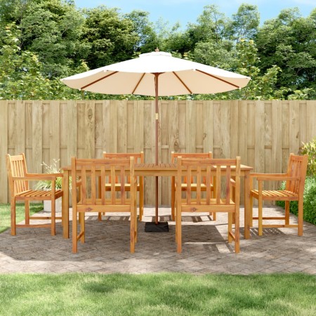 Garden dining set 7 pieces solid acacia wood by vidaXL, Garden sets - Ref: Foro24-3206279, Price: 704,56 €, Discount: %