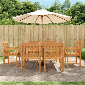 Garten-Essgruppe 7-teilig aus massivem Akazienholz von vidaXL, Gartensets - Ref: Foro24-3206278, Preis: 613,99 €, Rabatt: %