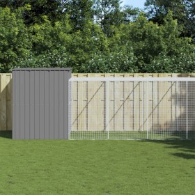 Dog kennel, galvanized steel light gray corral 214x865x181cm by vidaXL, Dog kennels - Ref: Foro24-3189140, Price: 785,69 €, D...