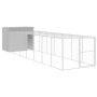 Caseta perros corral acero galvanizado gris claro 214x865x181cm de vidaXL, Casetas para perros - Ref: Foro24-3189140, Precio:...