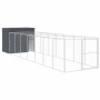 Doghouse with corral gray galvanized steel 214x865x181 cm by vidaXL, Dog kennels - Ref: Foro24-3189122, Price: 806,50 €, Disc...