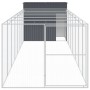 Doghouse with corral gray galvanized steel 214x865x181 cm by vidaXL, Dog kennels - Ref: Foro24-3189122, Price: 806,50 €, Disc...