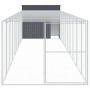 Caseta perros con corral acero galvanizado gris 214x1069x181 cm de vidaXL, Casetas para perros - Ref: Foro24-3189135, Precio:...