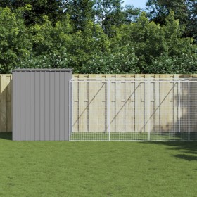 Dog kennel, galvanized steel light gray corral 214x865x181cm by vidaXL, Dog kennels - Ref: Foro24-3189128, Price: 773,49 €, D...