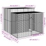 Doghouse with corral gray galvanized steel 214x253x181 cm by vidaXL, Dog kennels - Ref: Foro24-3189131, Price: 420,11 €, Disc...