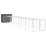 Doghouse with corral gray galvanized steel 214x1273x181 cm by vidaXL, Dog kennels - Ref: Foro24-3189136, Price: 1,00 €, Disco...