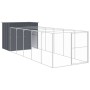 Dog kennel with galvanized steel gray corral 214x661x181 cm by vidaXL, Dog kennels - Ref: Foro24-3189121, Price: 659,21 €, Di...