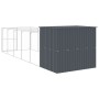 Caseta perros con corral acero galvanizado gris 214x661x181 cm de vidaXL, Casetas para perros - Ref: Foro24-3189121, Precio: ...