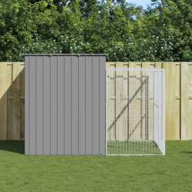 Doghouse corral light gray galvanized steel 214x253x181cm by vidaXL, Dog kennels - Ref: Foro24-3189125, Price: 384,99 €, Disc...