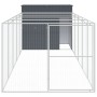 Hundehütte mit Corral grau verzinktem Stahl 214x661x181 cm von vidaXL, Hundehütten - Ref: Foro24-3189133, Preis: 693,39 €, Ra...