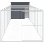 Caseta perros con corral acero galvanizado gris 214x1069x181 cm de vidaXL, Casetas para perros - Ref: Foro24-3189123, Precio:...