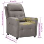 Sillón reclinable de tela gris taupe de vidaXL, Sillones - Ref: Foro24-342285, Precio: 171,57 €, Descuento: %