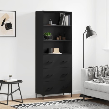 Aparador alto madera contrachapada negro 69,5x34x180 cm de vidaXL, Aparadores - Ref: Foro24-3189382, Precio: 167,99 €, Descue...