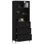 Aparador alto madera contrachapada negro 69,5x34x180 cm de vidaXL, Aparadores - Ref: Foro24-3189382, Precio: 167,99 €, Descue...